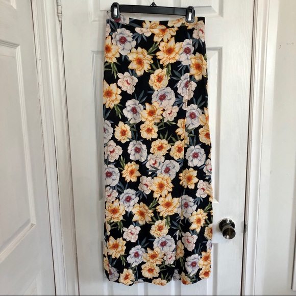 Forever 21 Dresses & Skirts - F21 | Floral Faux-Wrap Maxi Skirt | M